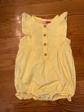 Penelope Mack Bubble Butter Yellow 18 months Embroidered one piece girls toddler